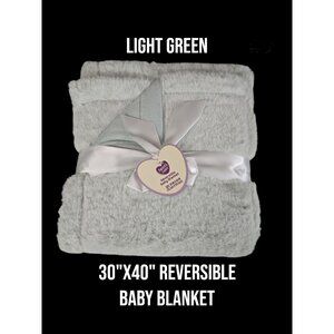 Green Reversible Baby Blanket – 30"x40" – NWT Parents' Choice – Gift Ready